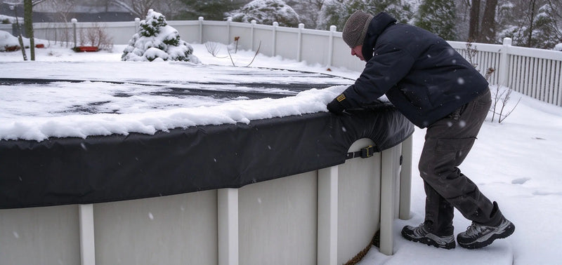 Snow on an Above Ground Pool Cover: How Much Is Too Much, and What to Do About It - Faircovers