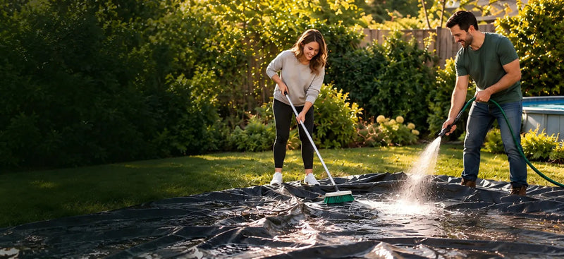 How to Maintain an Above Ground Pool Cover (Cleaning, Storage & Longevity Guide) - Faircovers