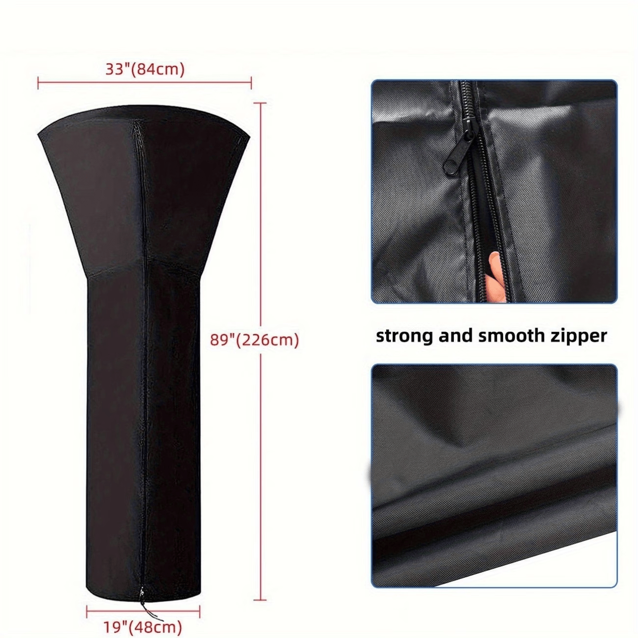 outdoor - patio - heater - cover - waterproof - zipper