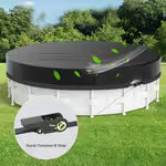Oval Above Ground Pool Cover - Strap Buckle - Black Trim From
