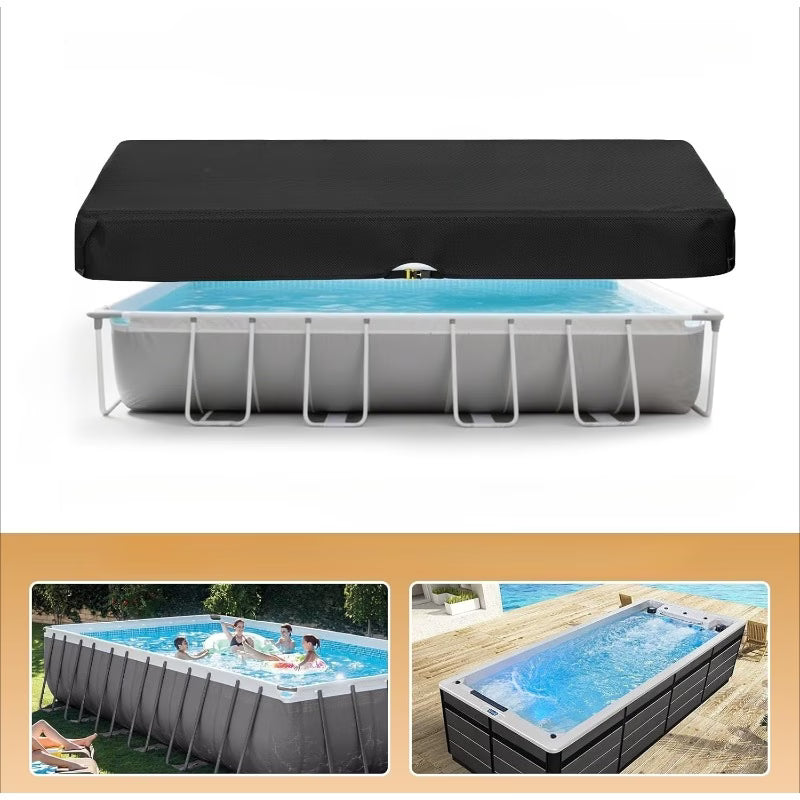 18*24' Rectangular Above Ground Pool Cover - Strap Buckle - Black Trim