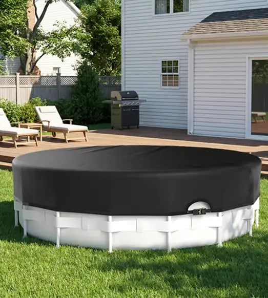 18' Round Pool Cover - Strap Buckle - Black Trim
