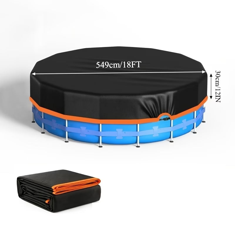 Durable Circle  Above Ground Swimming Pool Cover with Orange Reflective Strips