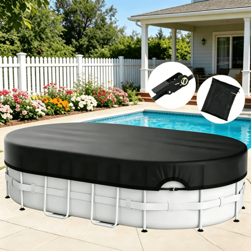Elastic Band Black Trim 18*34' - Oval - Pool - covers