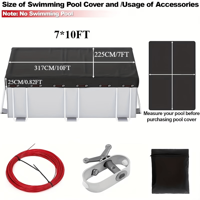 矩形小号钢丝 Extra Heavy Duty Oxford Cloth Rectangular Pool Cover，Faircovers