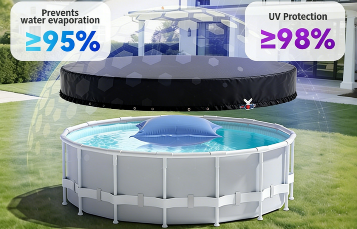 18' Round Above Ground Pool Cover -  Blue Trim
