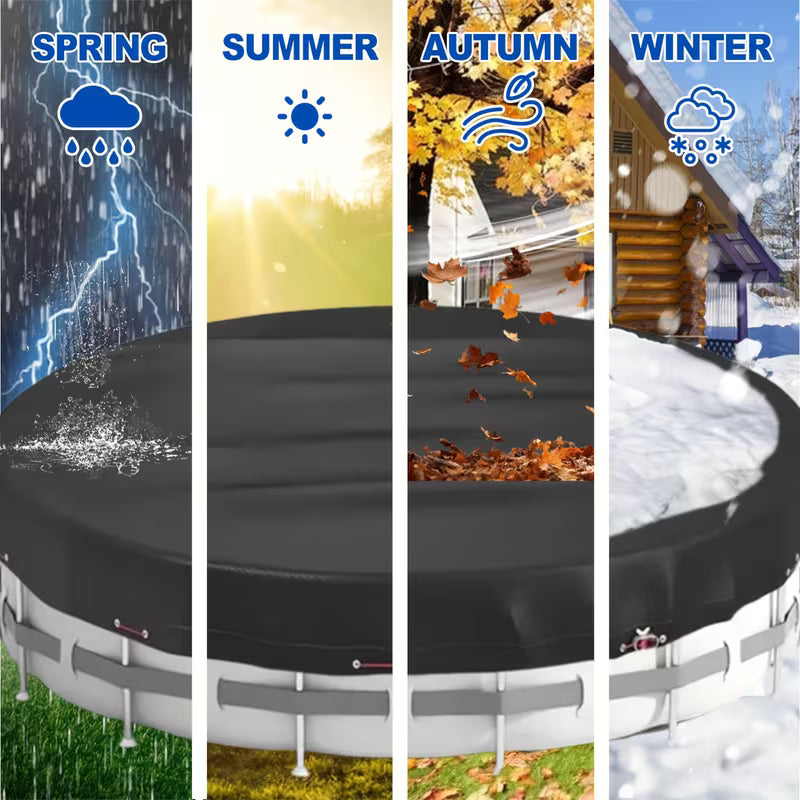 1 PC Round Black Oxford Swimming Pool Cover for Above Ground Pool