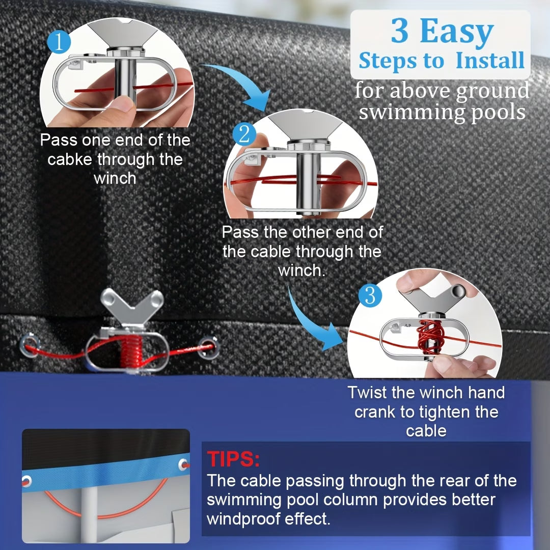 1 PC Round Black Oxford Swimming Pool Cover for Above Ground Pool