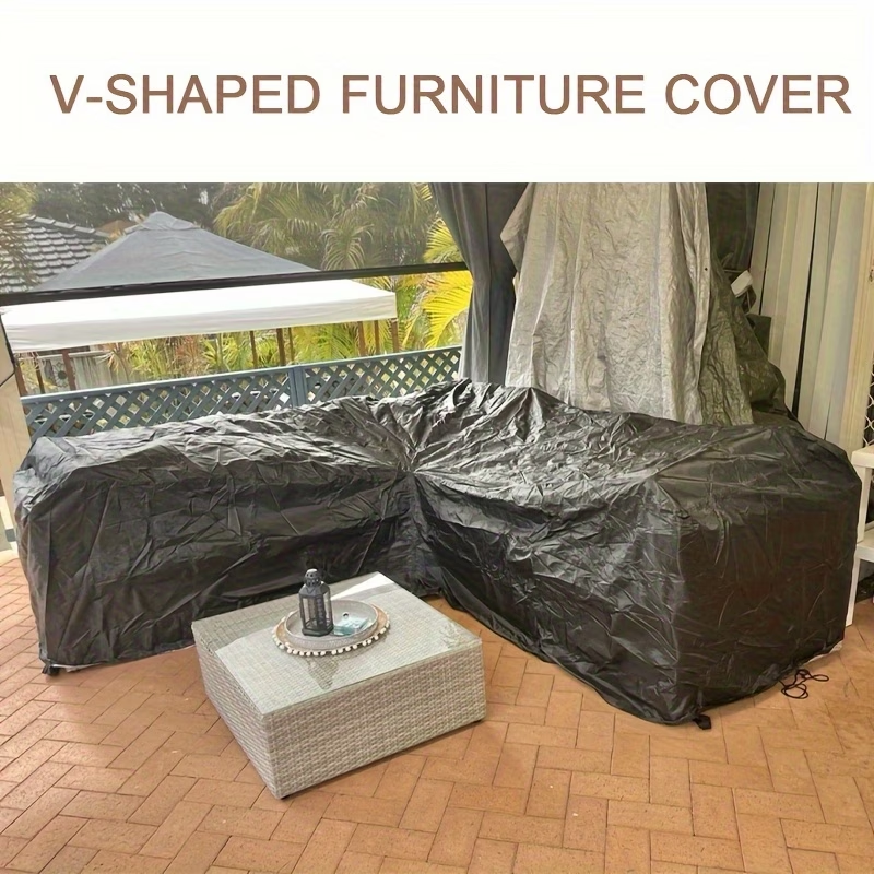 Heavy Duty Polyester Patio V-Shaped Sofa Cover