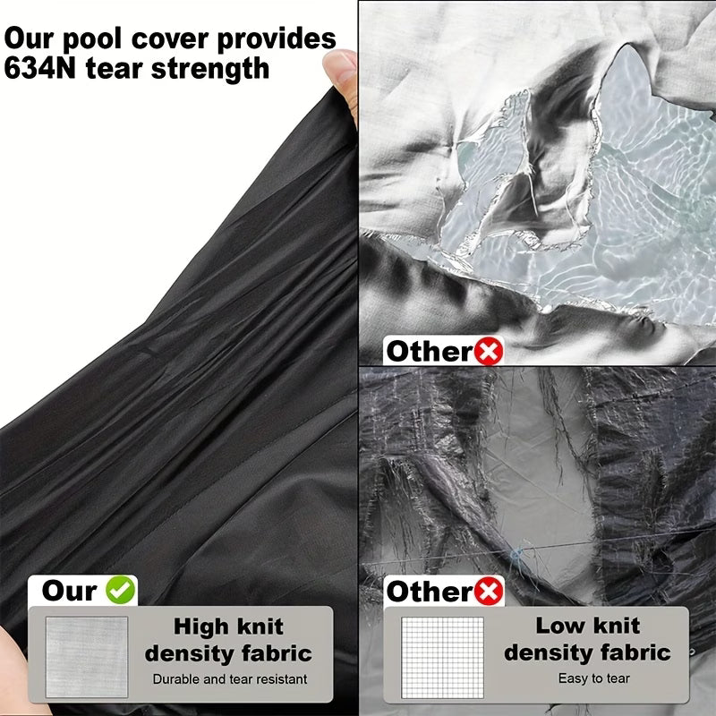 Rectangular Above-Ground Pools covers - WireRope Winch - Black-BorderedStyle