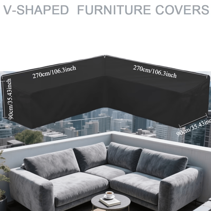 Durable V - Shaped Outdoor Sectional Sofa Cover