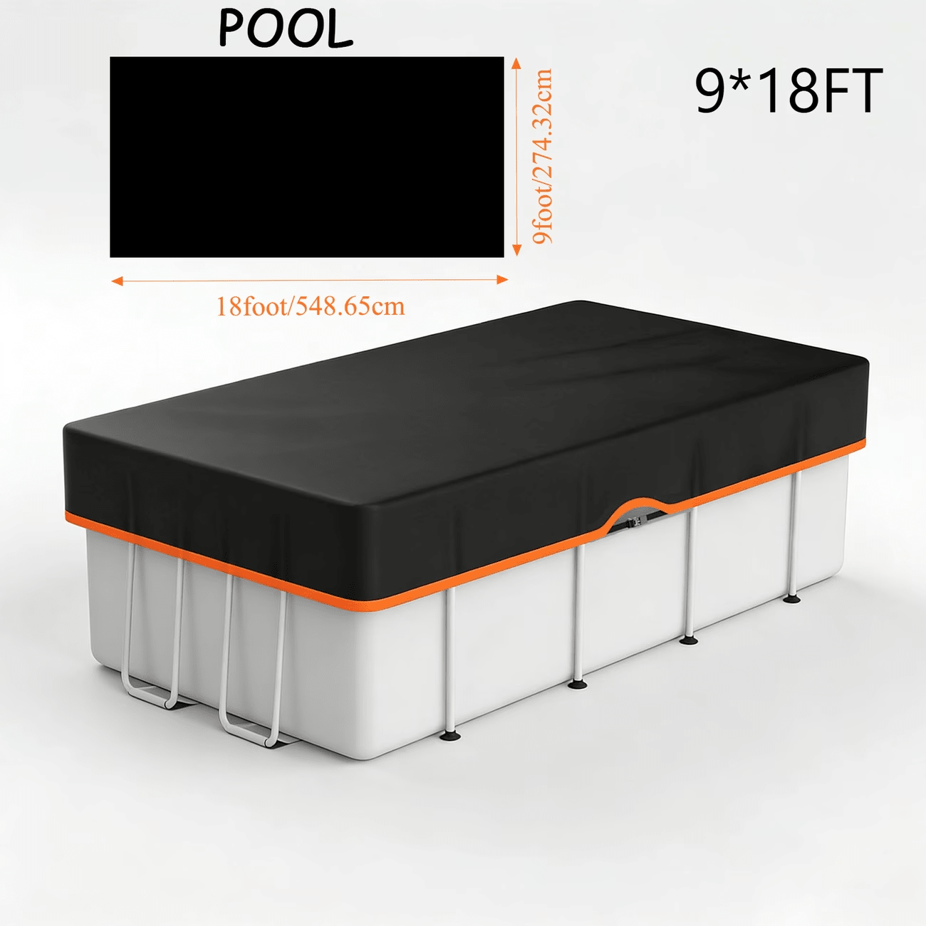 矩形大号钢丝 Heavy - Duty Oxford Cloth Rectangular Pool Cover