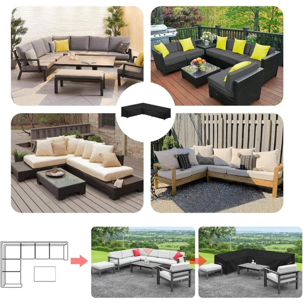 Heavy Duty L-Shaped Outdoor Furniture Covers