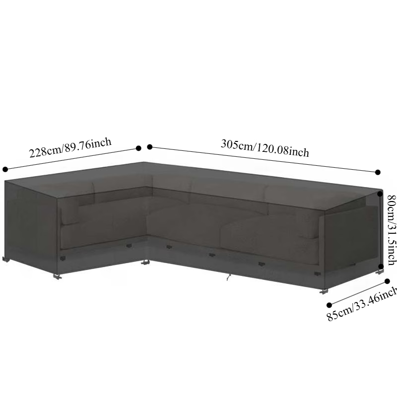 Heavy Duty L-Shaped Outdoor Furniture Covers