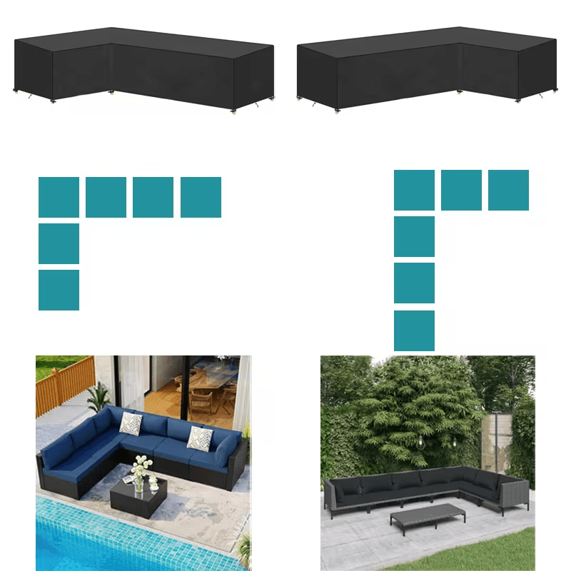 L - Shaped Patio Sectional Sofa Covers