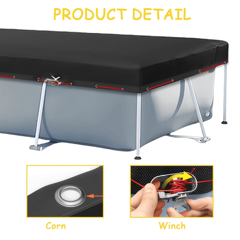 矩形中号钢丝 Rectangular Pool Cover,One-piece Solar Rectangular Pool Cover, Flood-proof, UV-proof, Wind and Rain-proofFaircovers