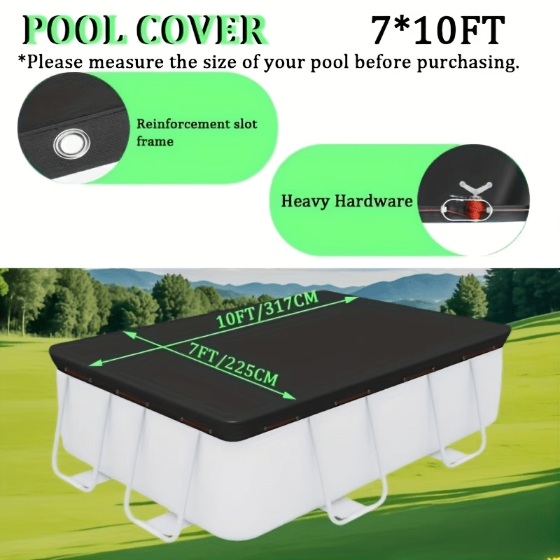 矩形中号钢丝 Rectangular Pool Cover,One-piece Solar Rectangular Pool Cover, Flood-proof, UV-proof, Wind and Rain-proofFaircovers