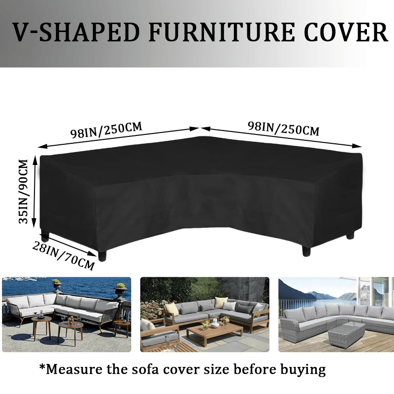 V - Shaped Patio Sofa Cover