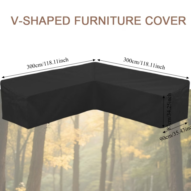 Heavy Duty Polyester Patio V-Shaped Sofa Cover