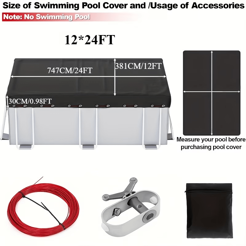 矩形小号钢丝 Extra Heavy Duty Oxford Cloth Rectangular Pool Cover，Faircovers