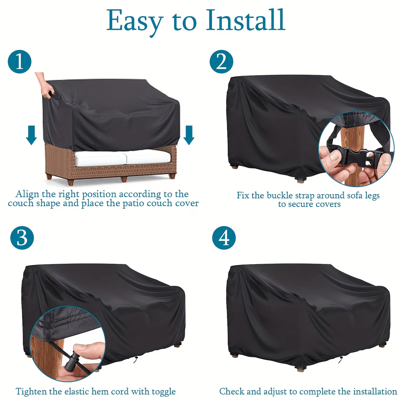 Heavy - duty Outdoor Sofa Cover for Two - seater