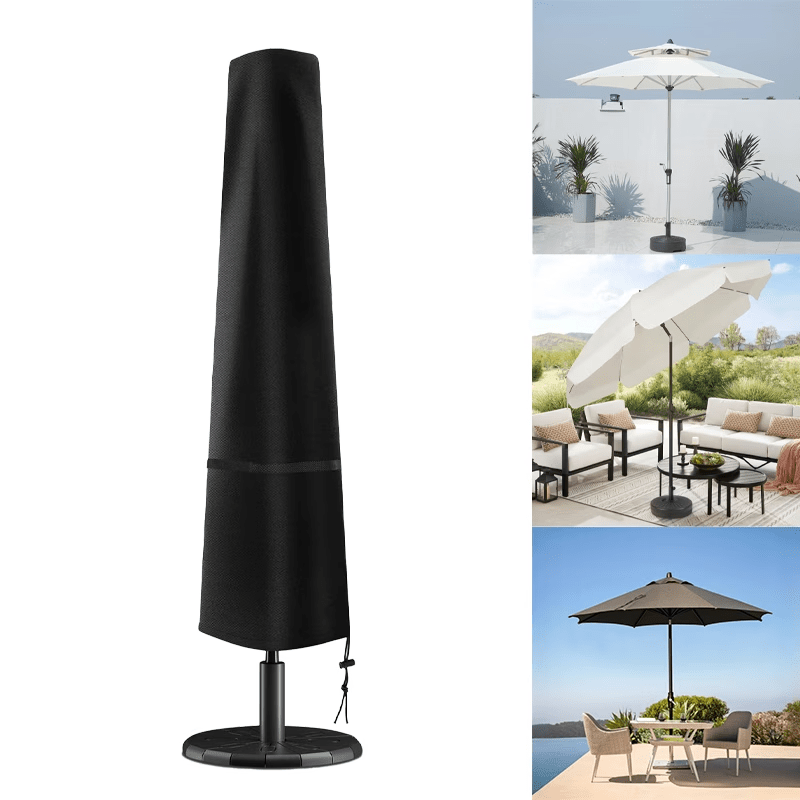 are patio umbrellas cover waterproof Lebouri Umbrella Waterproof: 600D Heavy Duty Outdoor Umbrella Cover - Cantilever Offset Parasol Cover for 7-11 FT Protects umbrella from moisture Blue Water Resistant Patio Umbrella