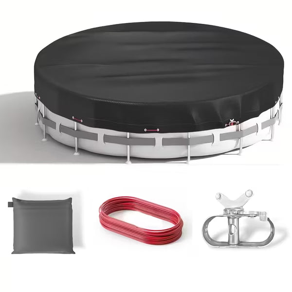 1 PC Round Black Oxford Swimming Pool Cover for Above Ground Pool