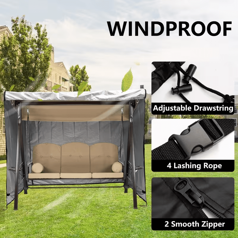 Porch Swing Cover - Waterproof & Windproof Outdoor Canopy