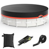 10' Round Above Ground Pool Cover - Ratchet Strap - Orange Trim