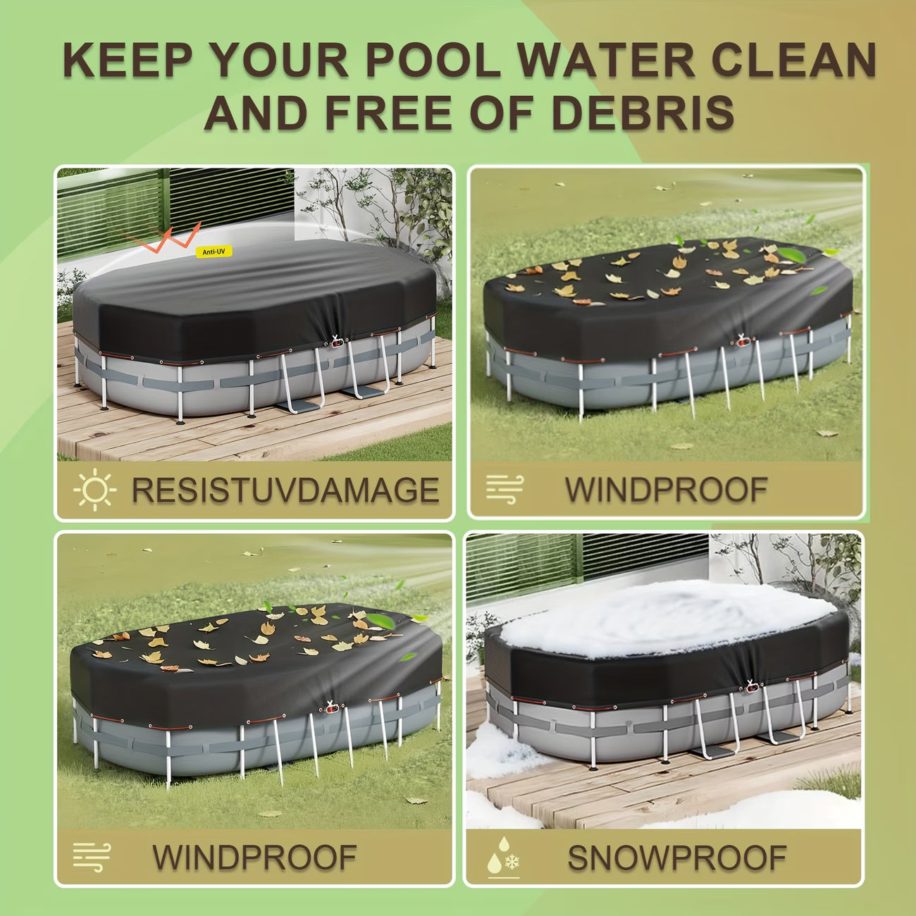 Oval Oxford Swimming Pool Cover for Above Ground Pool